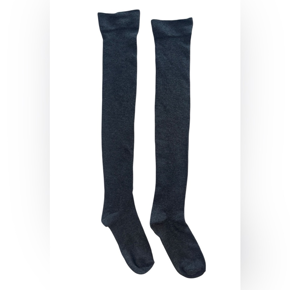 Women’s over the knee boot charcoal gray socks fit up to size 9